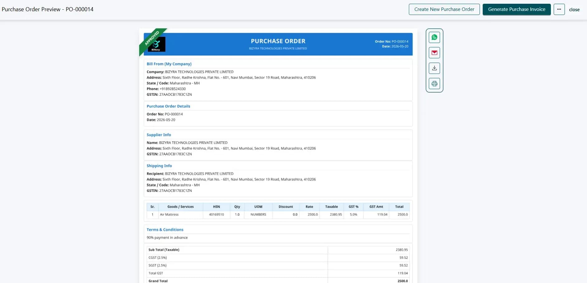 Why these actions exist on Purchase Invoice