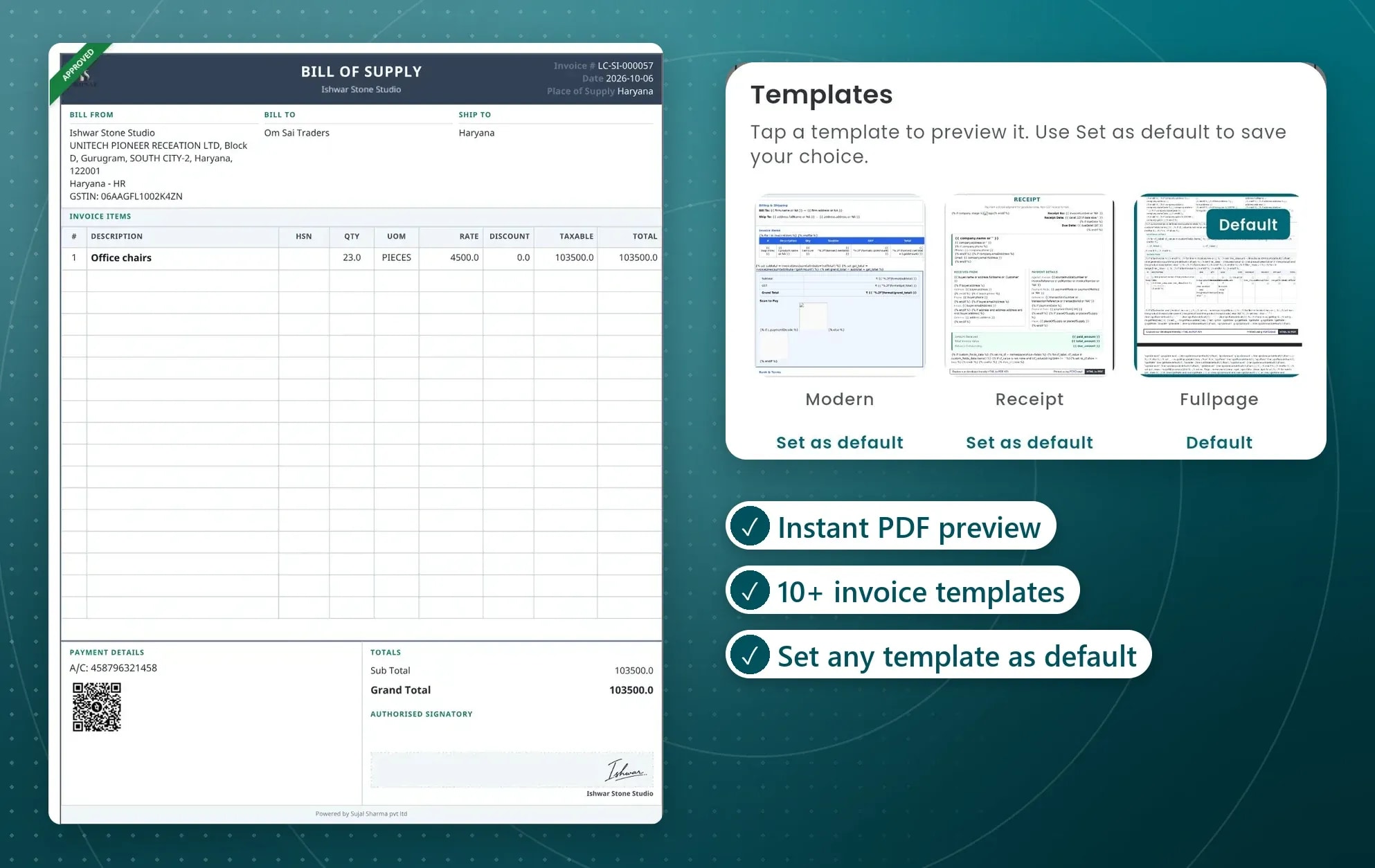 Instant PDF Preview & Templates