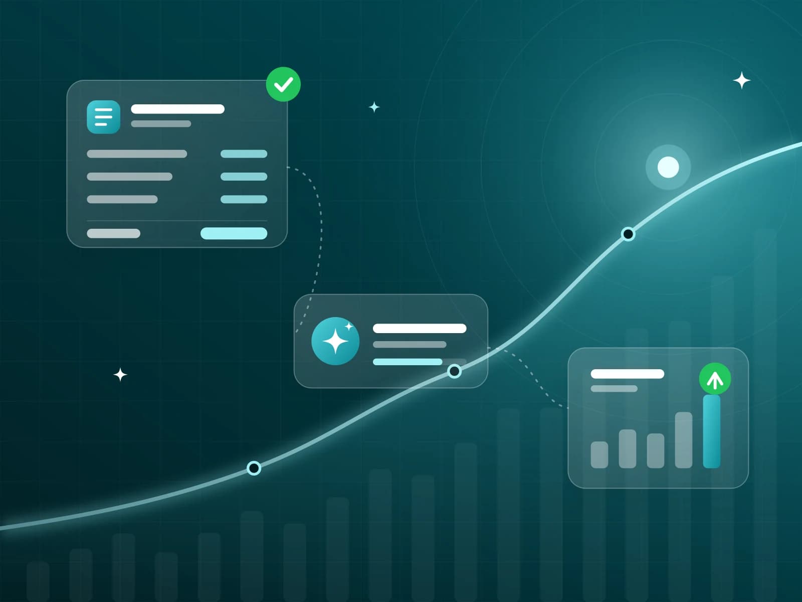 Illustration of AI automating invoices and driving business growth