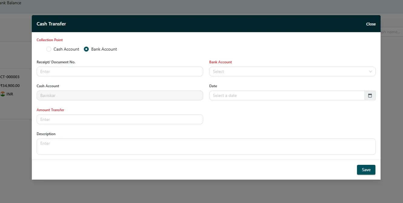 All Cash Transfer fields
