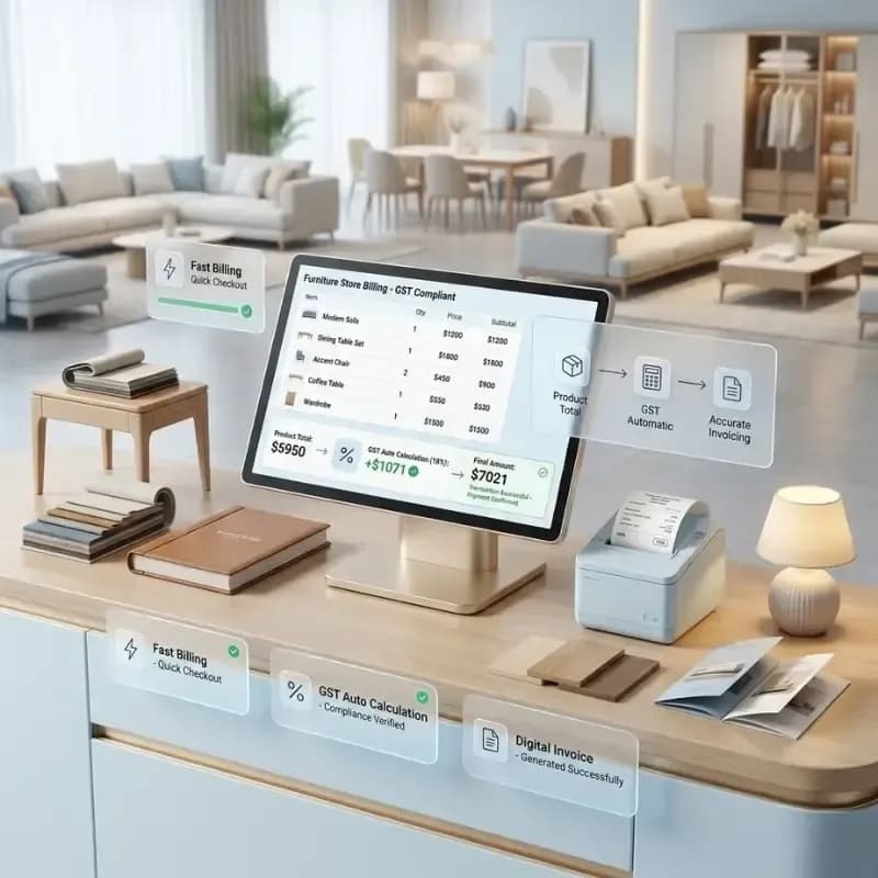 Fast Furniture Store Billing with Automated GST Compliance